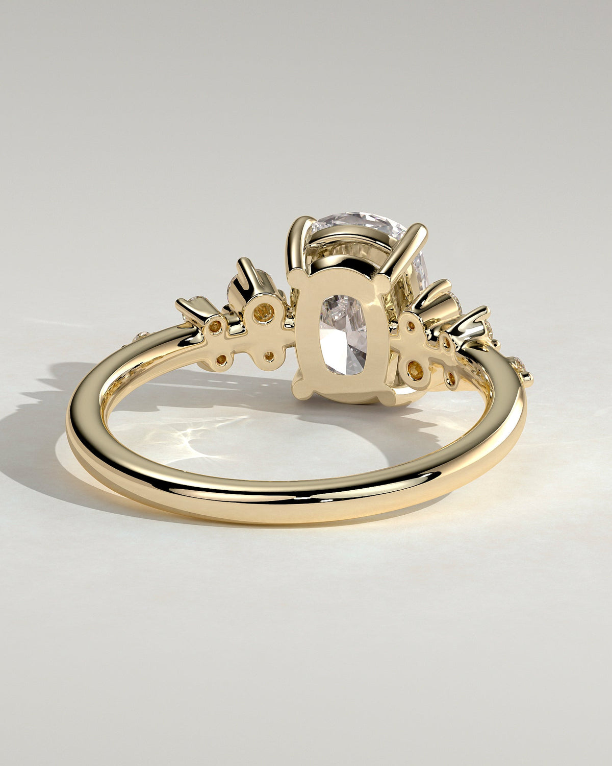 Elongated Cushion Cluster Lab Grown Diamond Engagement Ring