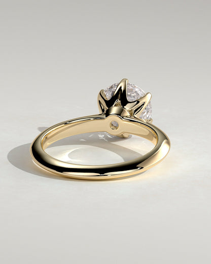 Round Knife Edge Solitaire Lab Grown Diamond Engagement Ring