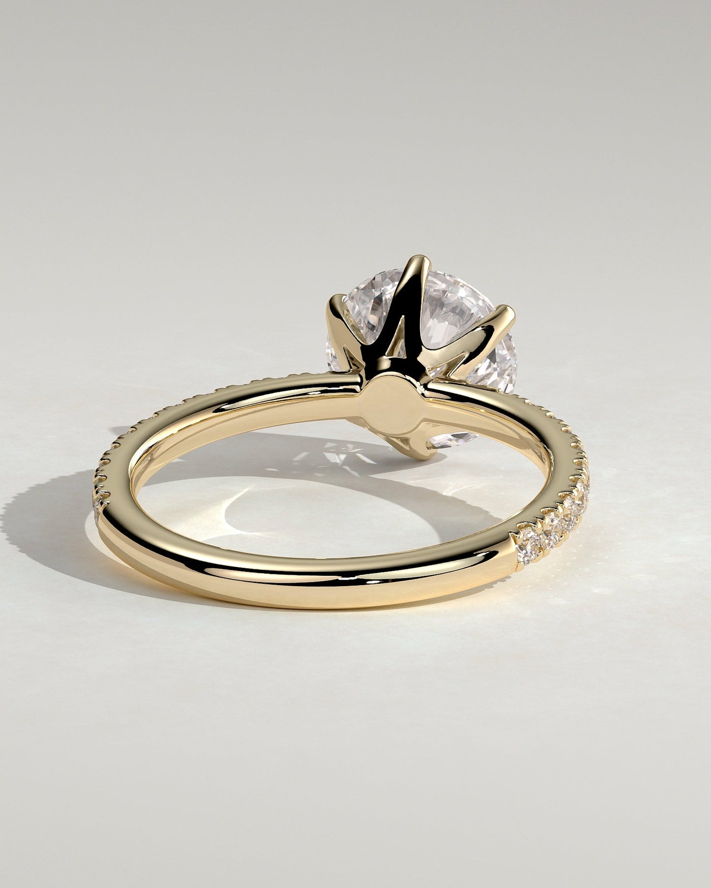 Round Pave Lab Grown Diamond Engagement Ring