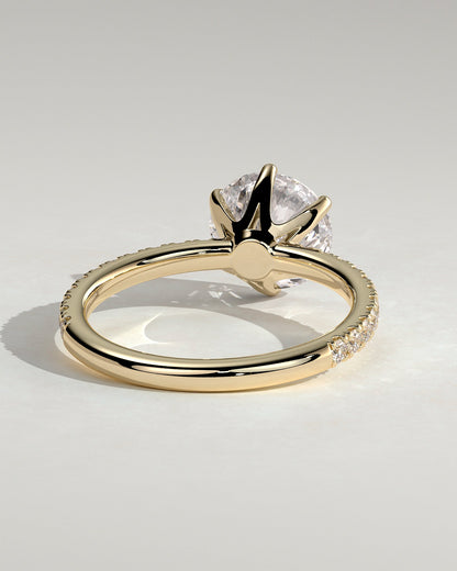 Round Pave Lab Grown Diamond Engagement Ring