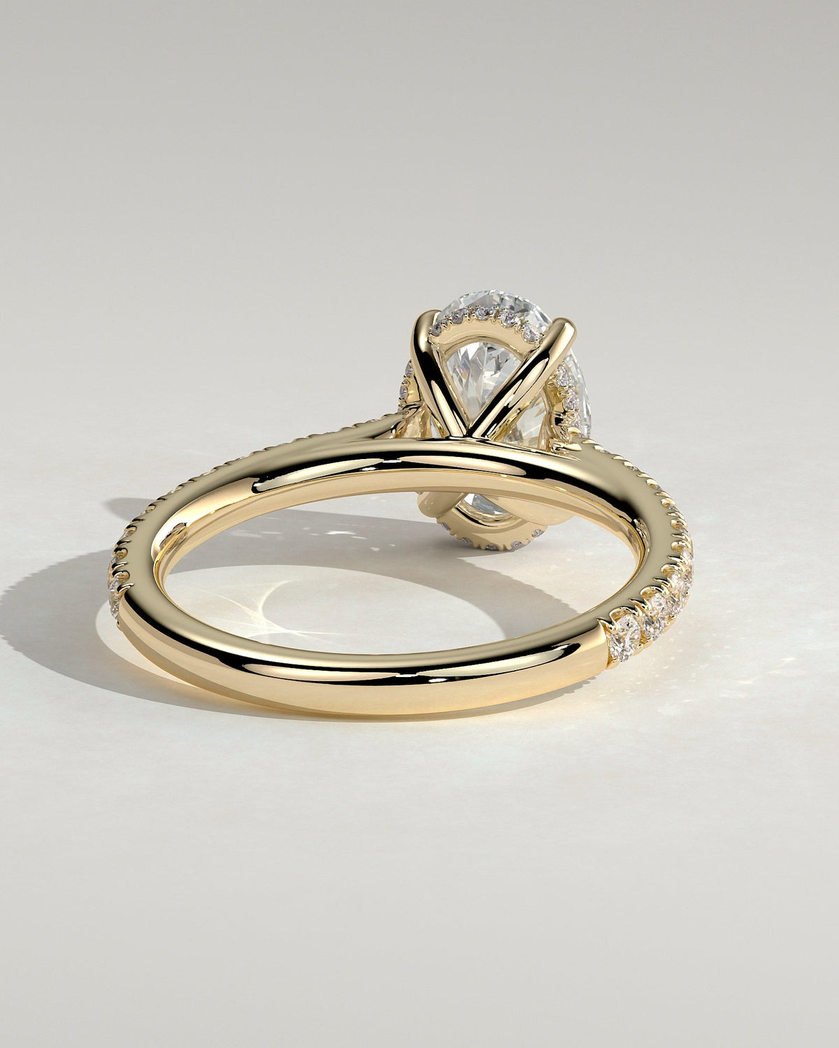Oval Pave & Hidden Halo Lab Grown Diamond Engagement Ring