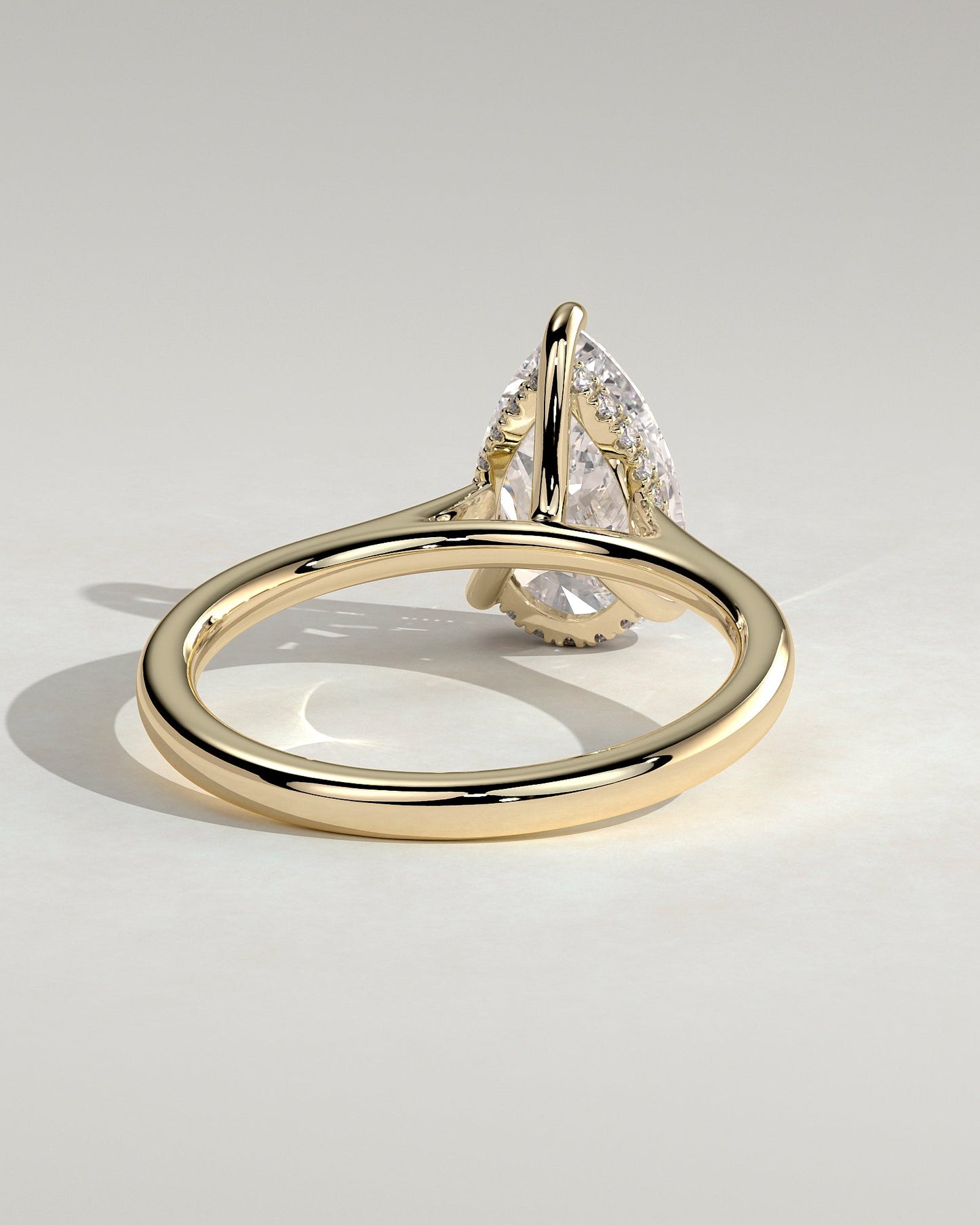 Pear Cathedral & Hidden Halo Lab Grown Diamond Engagement Ring