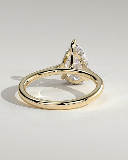 Pear Cathedral & Hidden Halo Lab Grown Diamond Engagement Ring