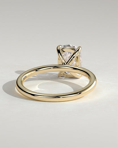 Elongated Cushion Solitaire Lab Grown Diamond Engagement Ring
