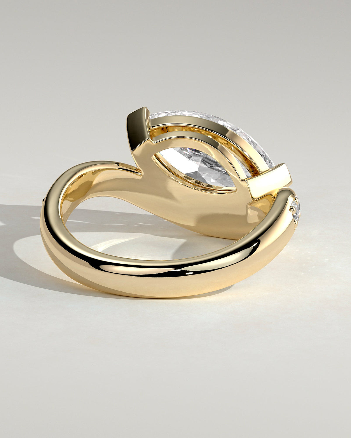 Marquise Bold Swirl Pave Lab Grown Diamond Engagement Ring
