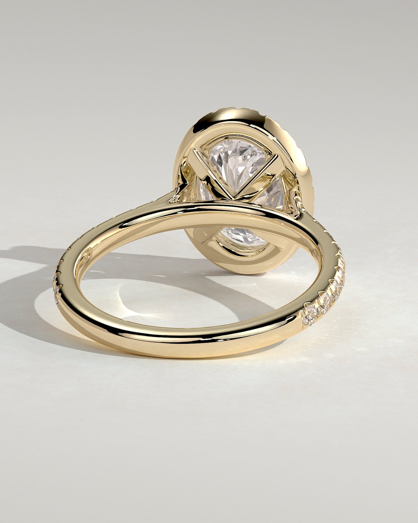 Oval Pave & Halo Lab Grown Diamond Engagement Ring