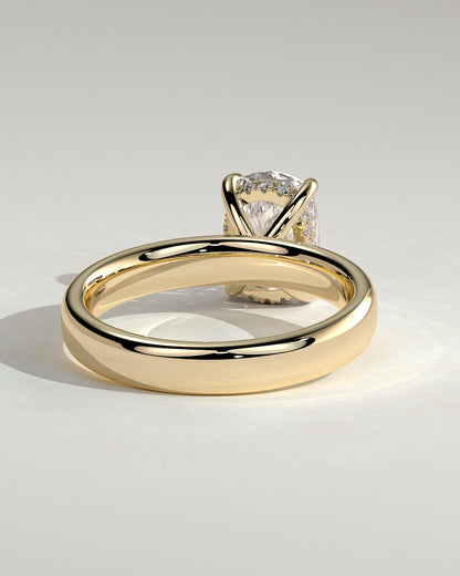 Elongated Cushion Hidden Halo Lab Grown Diamond Engagement Ring