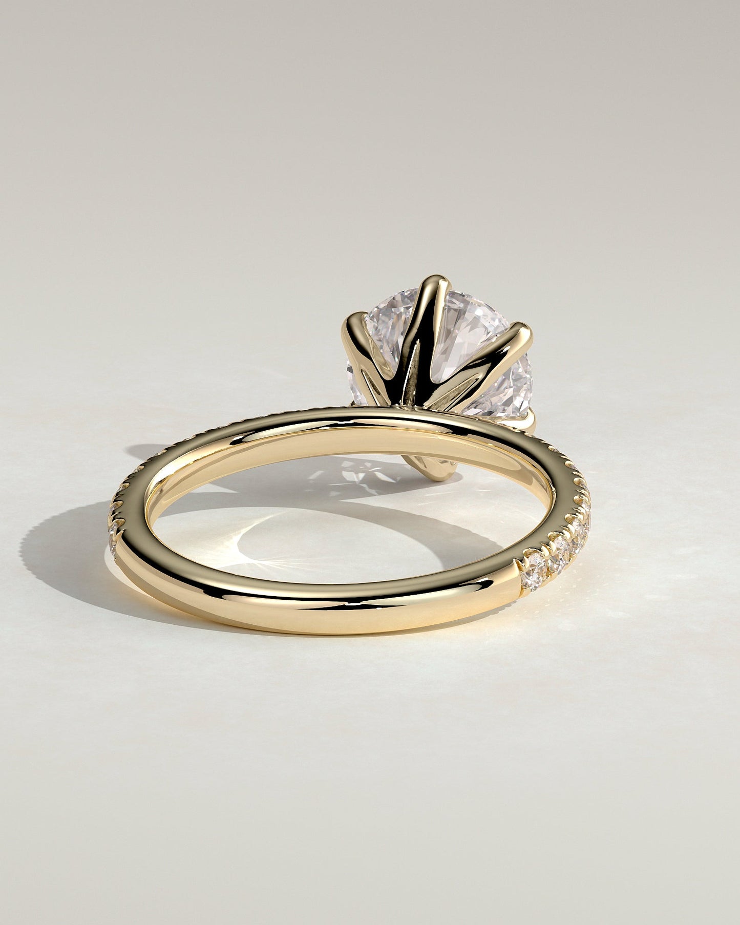 Round Pave Lab Grown Diamond Engagement Ring