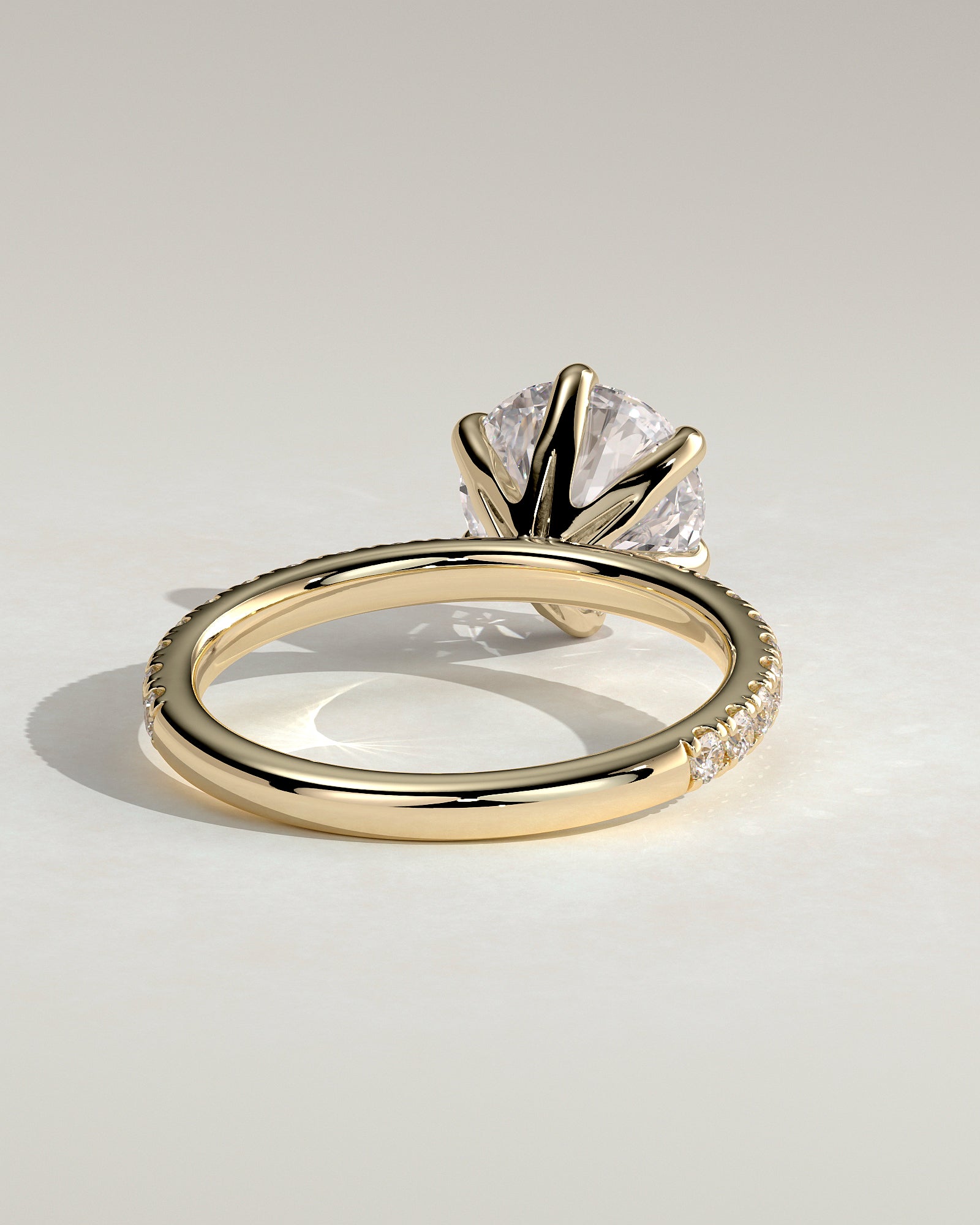Round Pave Lab Grown Diamond Engagement Ring