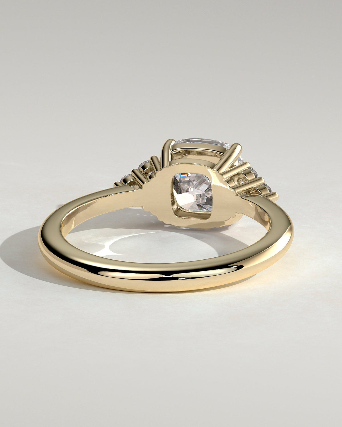 Cushion Cluster Lab Grown Diamond Engagement Ring