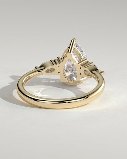 Pear Cluster Lab Grown Diamond Engagement Ring