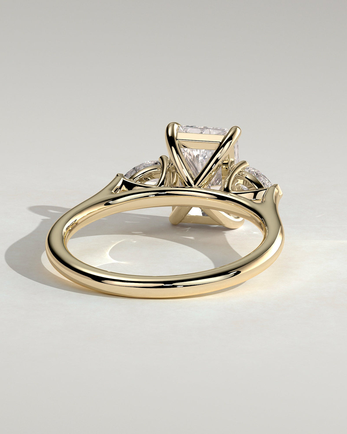 Radiant Three Stones Lab Grown Diamond Engagement Ring
