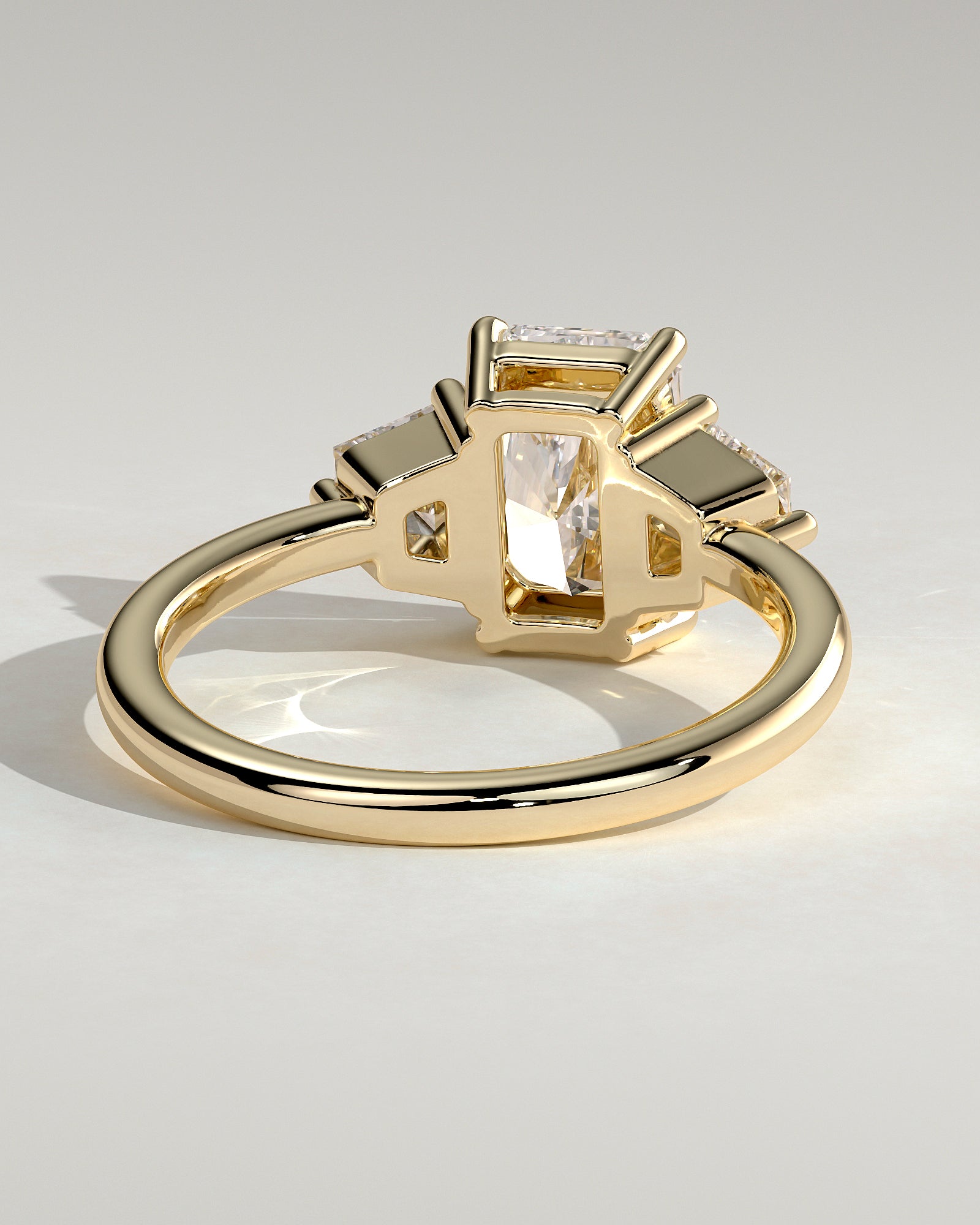 Radiant Three Stones Lab Grown Diamond Engagement Ring