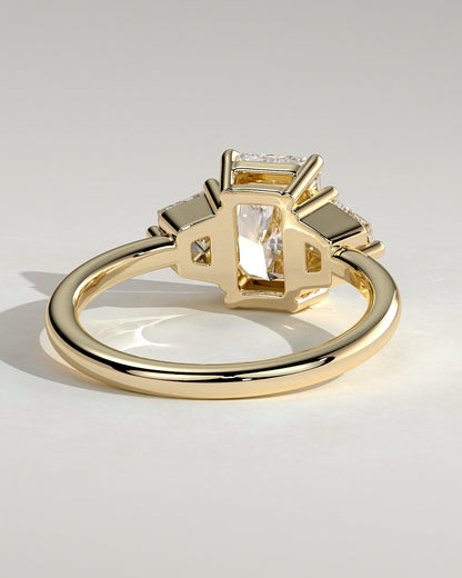 Radiant Three Stones Lab Grown Diamond Engagement Ring