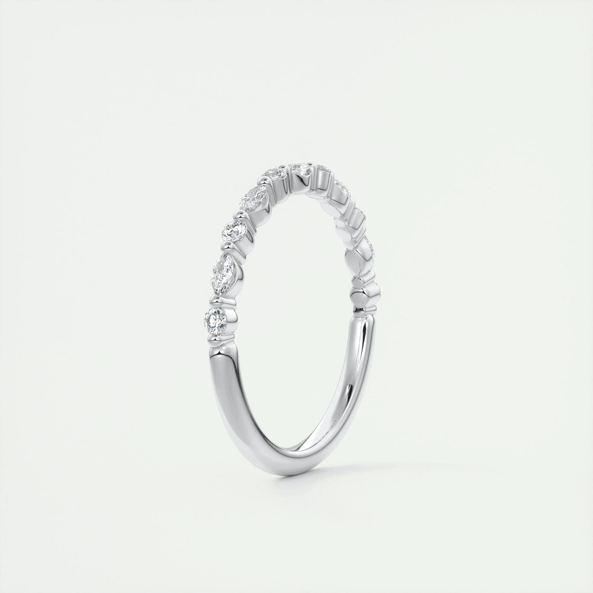 0.32 CT Marquise & Round Multi Stones CVD EF/VVS Diamond Wedding Band 4