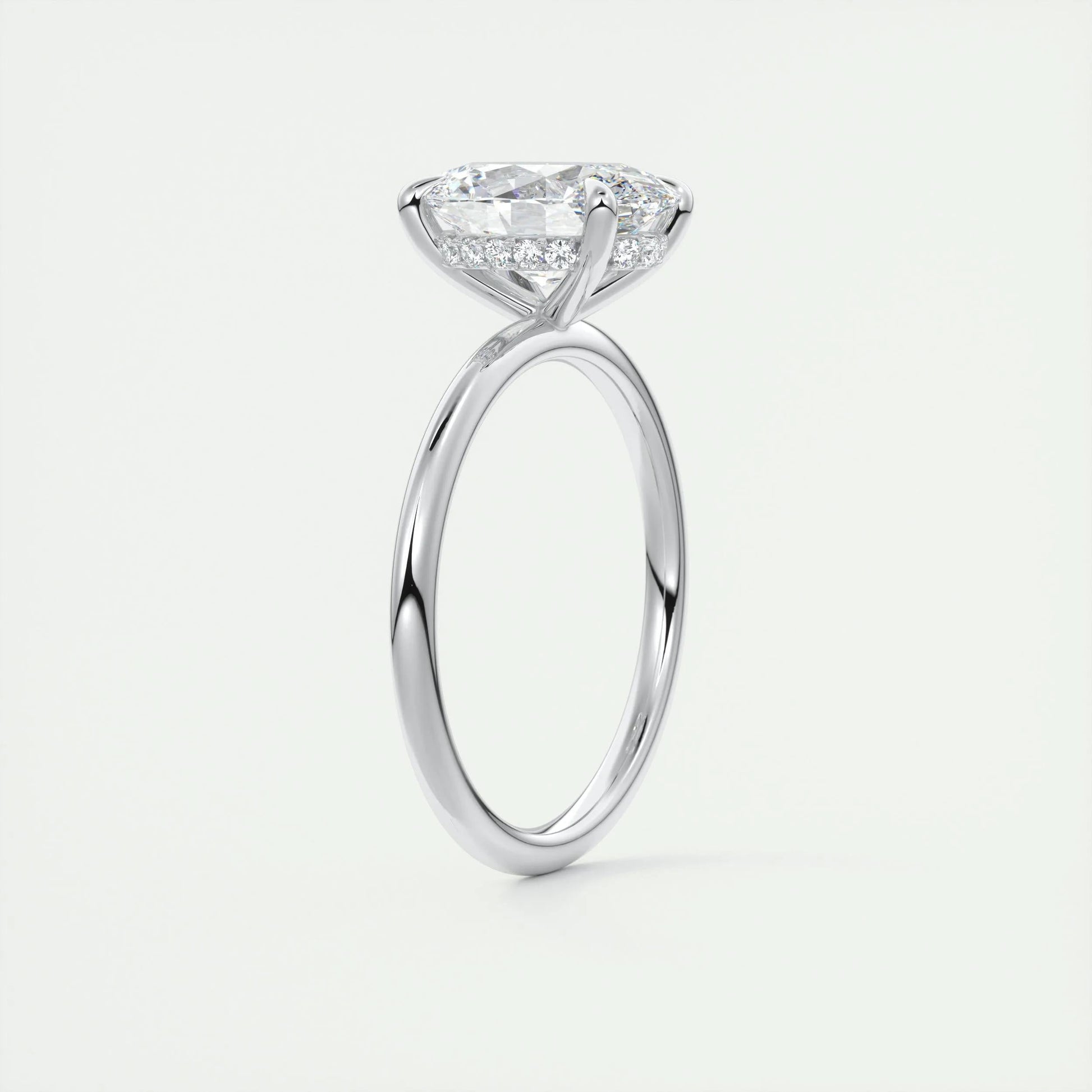 2 CT Oval Hidden Halo CVD F/VS1 Diamond Engagement Ring 7