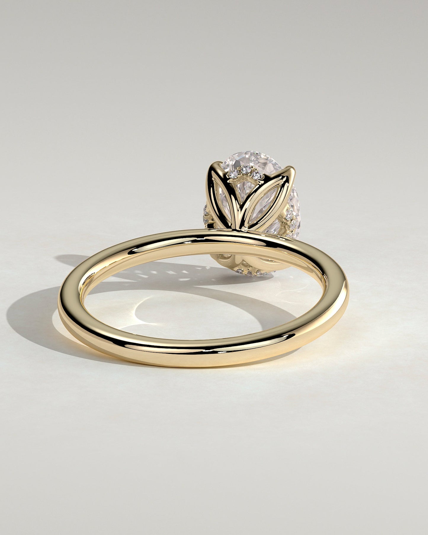 Oval Solitaire With Tulip Prongs Lab Grown Diamond Engagement Ring