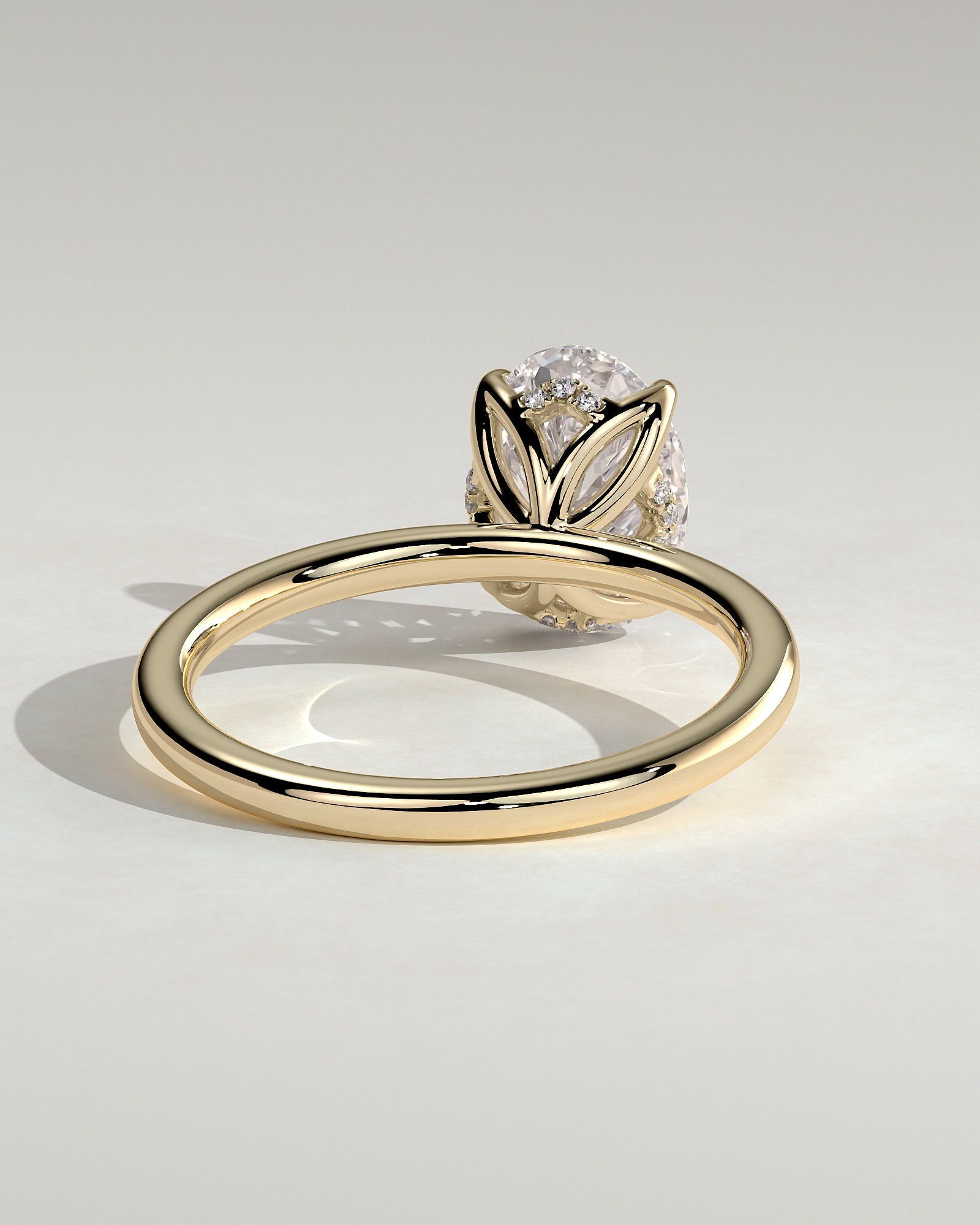 Oval Solitaire With Tulip Prongs Lab Grown Diamond Engagement Ring