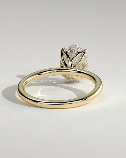 Oval Solitaire With Tulip Prongs Lab Grown Diamond Engagement Ring