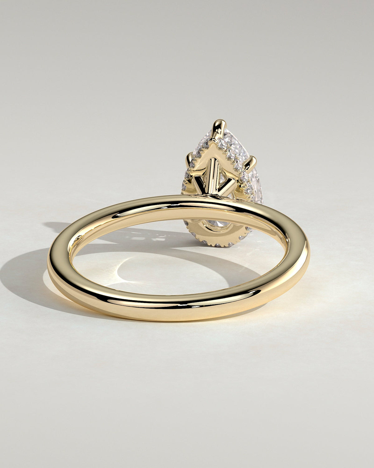 Pear Hidden Halo Lab Grown Diamond Engagement Ring