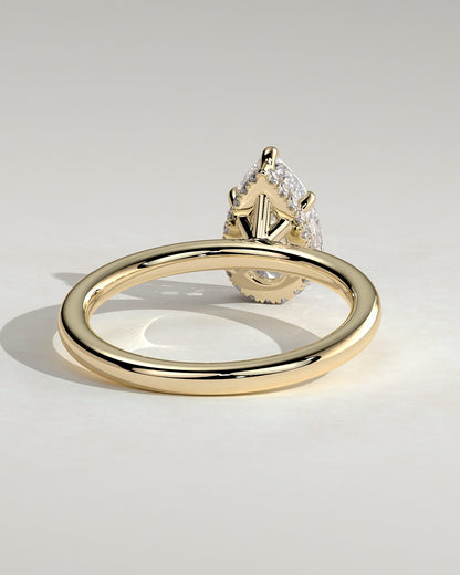 Pear Hidden Halo Lab Grown Diamond Engagement Ring