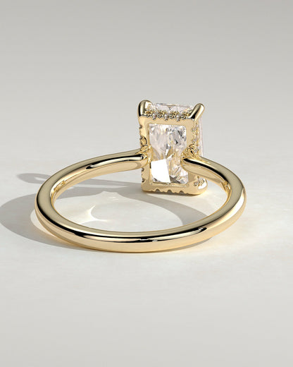 Radiant Hidden Halo Lab Grown Diamond Engagement Ring