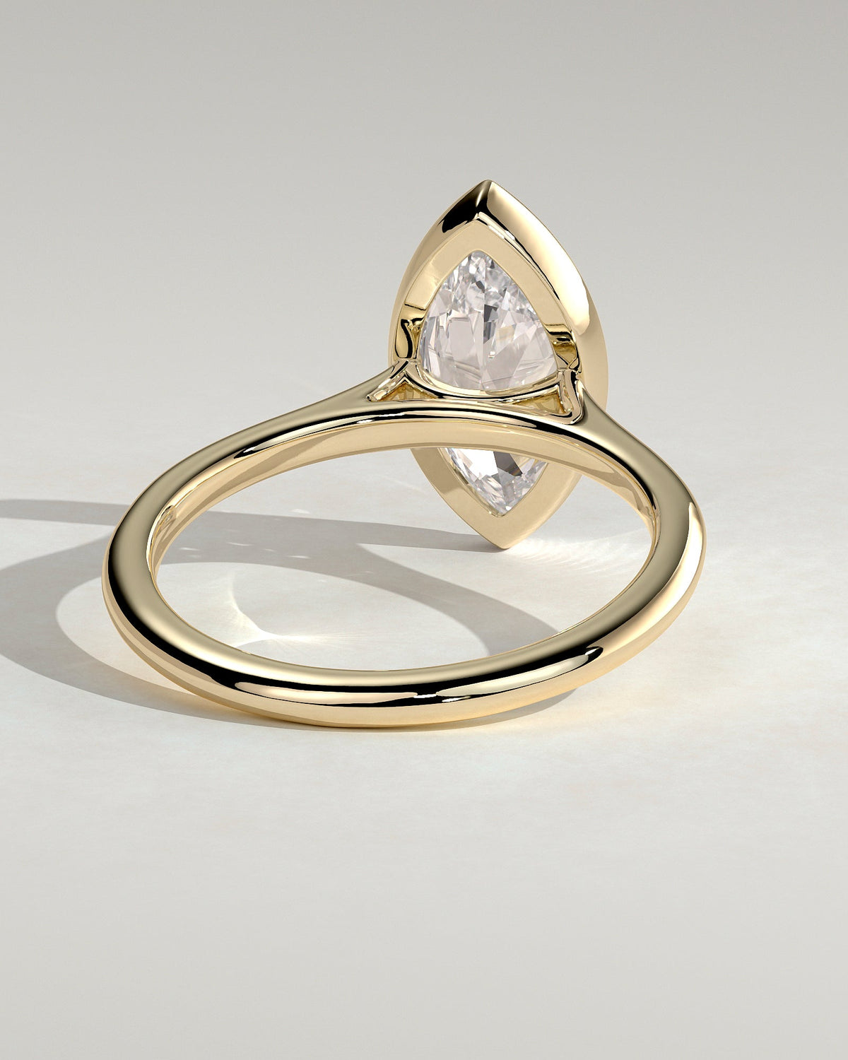 Marquise Bezel Solitaire Lab Grown Diamond Engagement Ring
