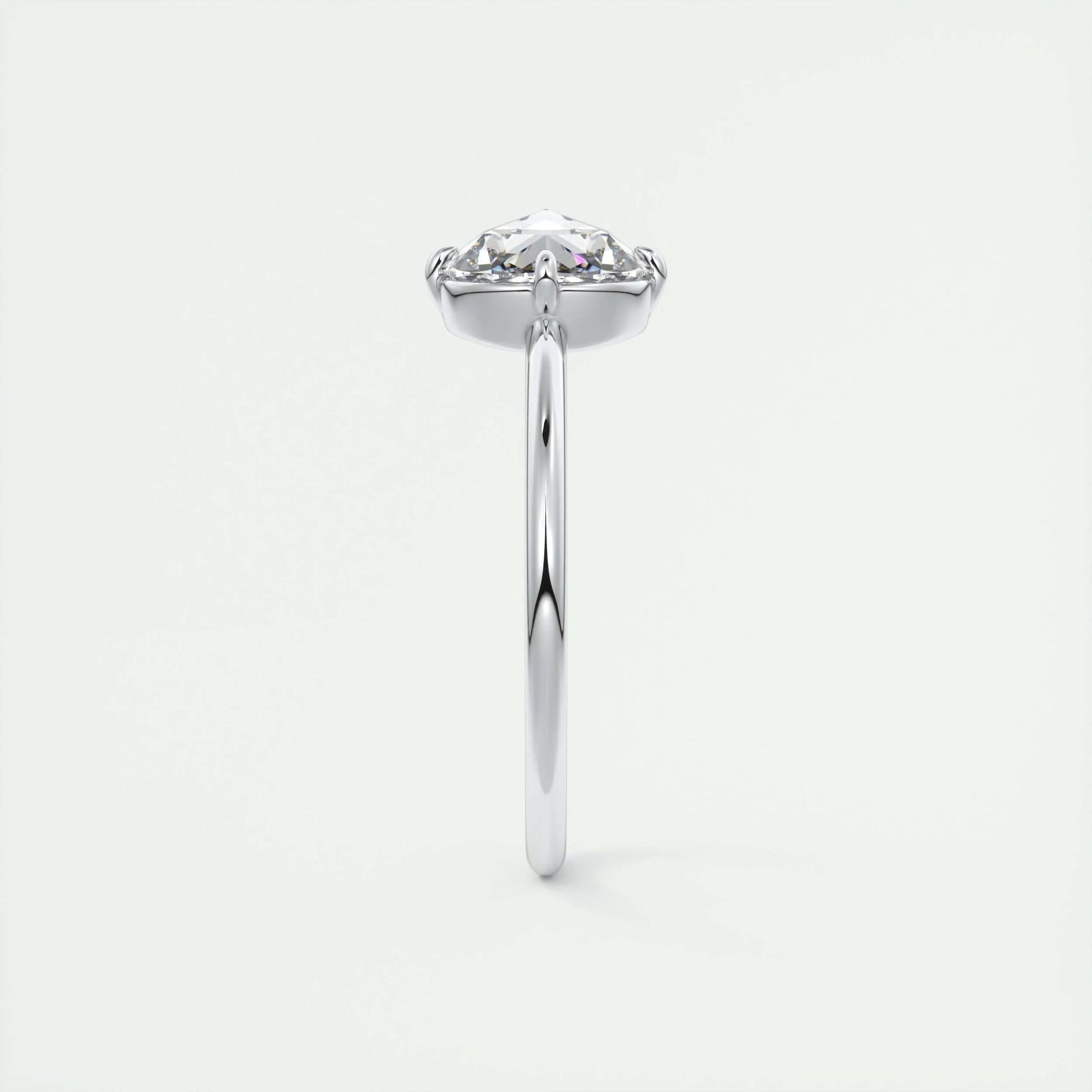 1.19 CT Round Rose Cut  Solitaire Moissanite Engagement Ring 6