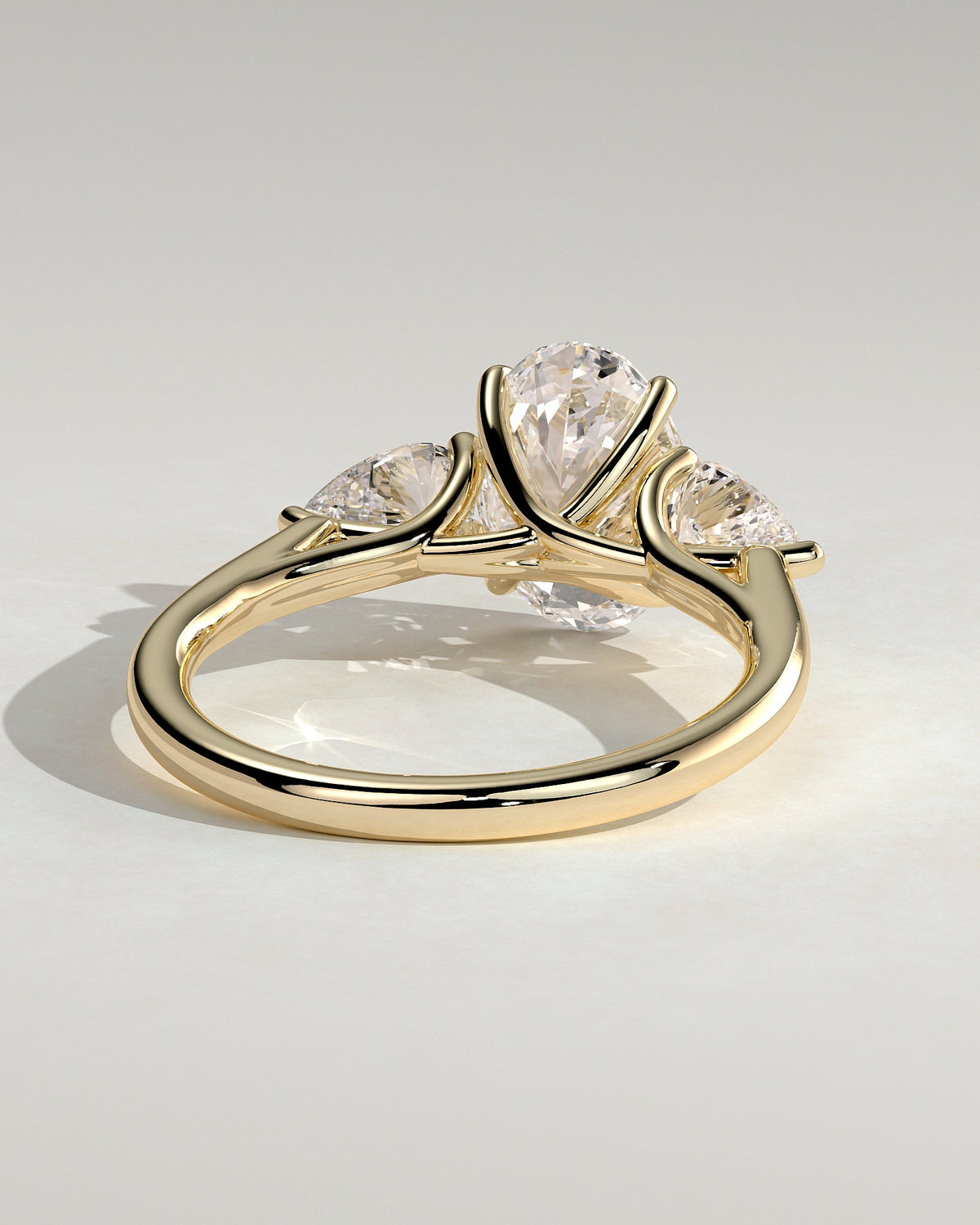 Oval Three Stones Lab Grown Diamond Engagement Ring