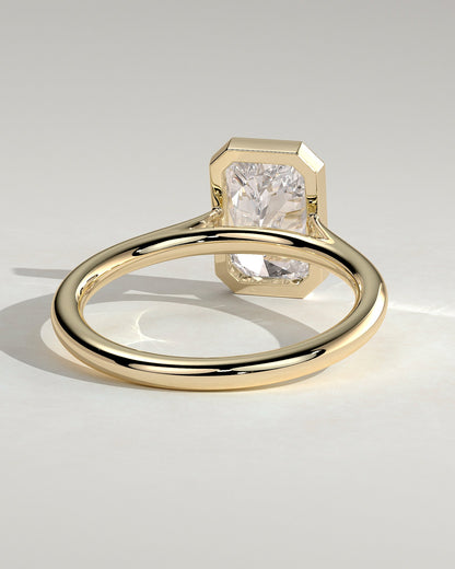 Radiant Bezel Solitaire Lab Grown Diamond Engagement Ring