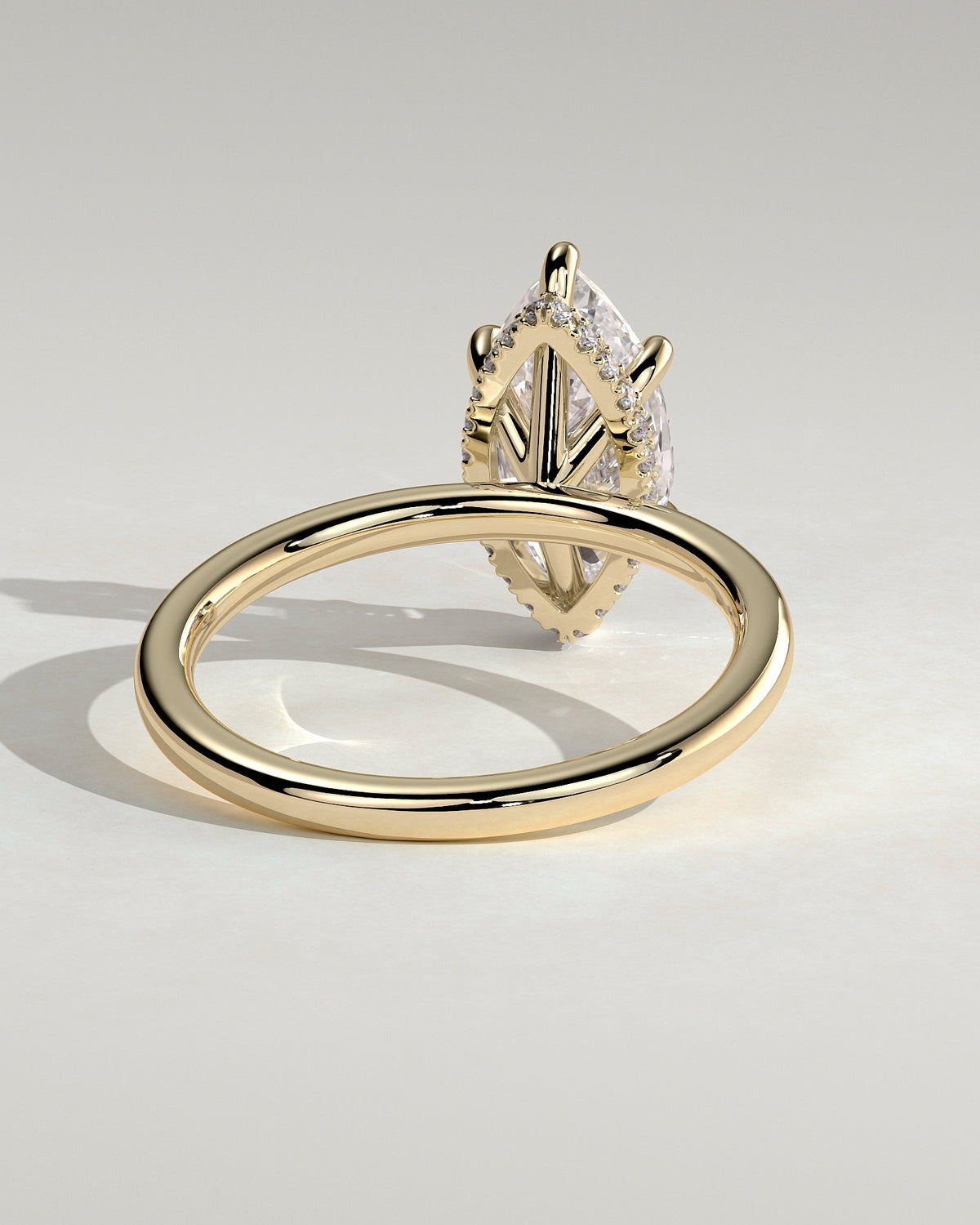 Marquise Hidden Halo Lab Grown Diamond Engagement Ring