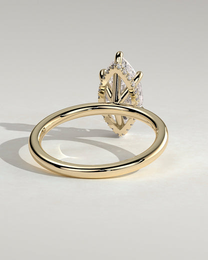 Marquise Hidden Halo Lab Grown Diamond Engagement Ring