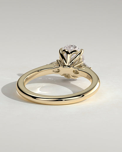 Oval Three Stones Lab Grown Diamond Engagement Ring