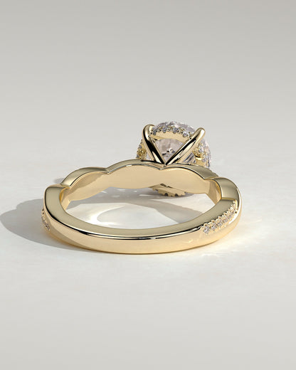 Round Twisted Pave Lab Grown Diamond Engagement Ring