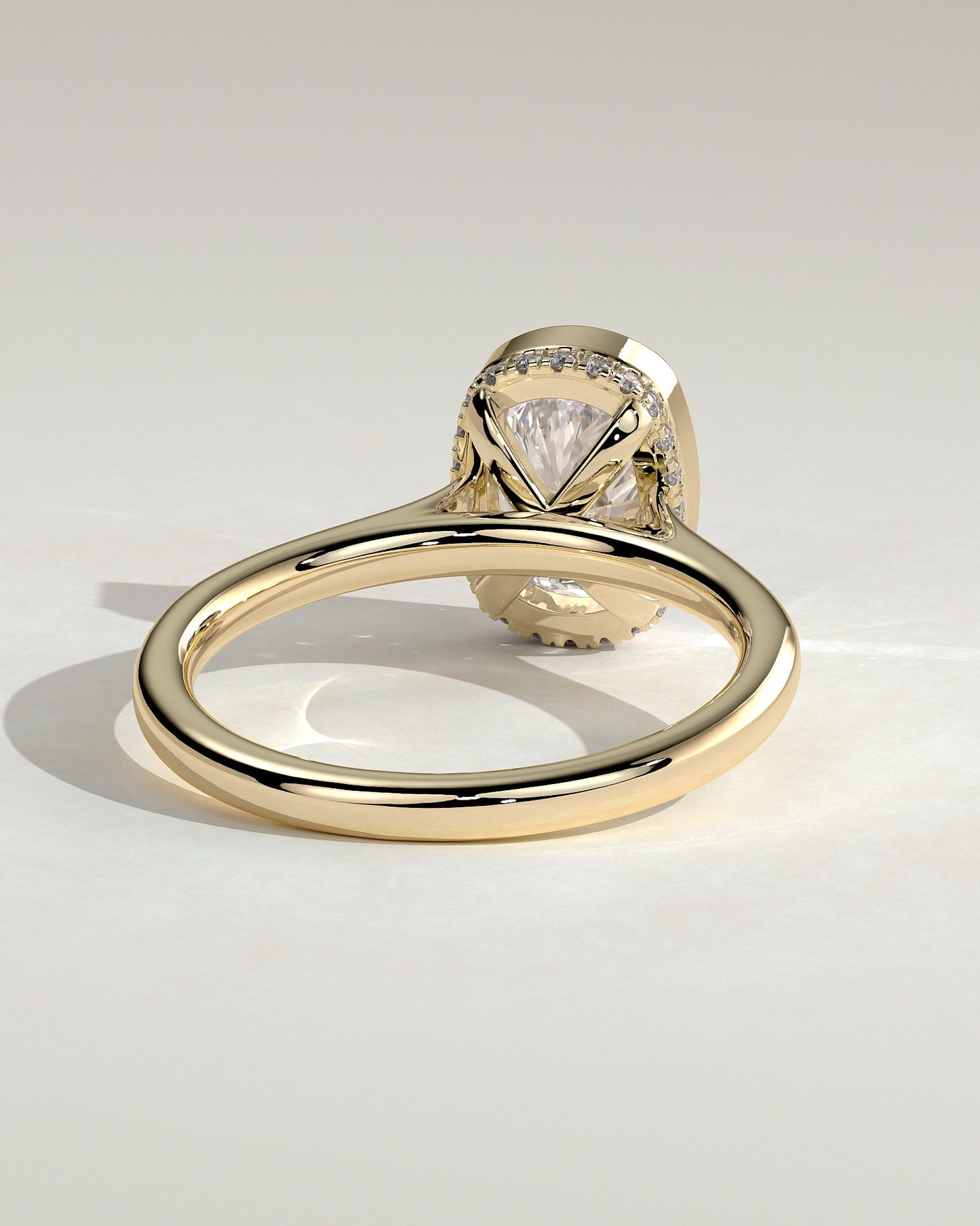 Elongated Cushion Bezel & Hidden Halo Lab Grown Diamond Engagement Ring