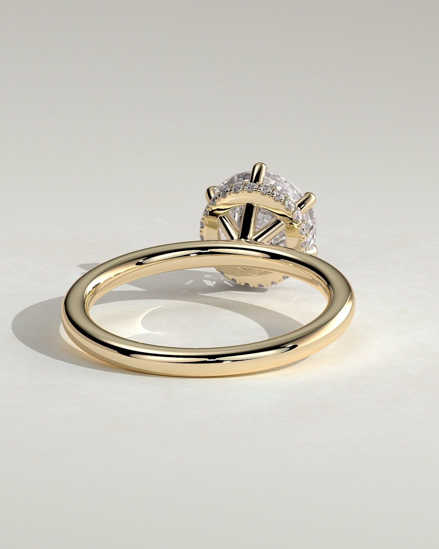 Round Hidden Halo Lab Grown Diamond Engagement Ring