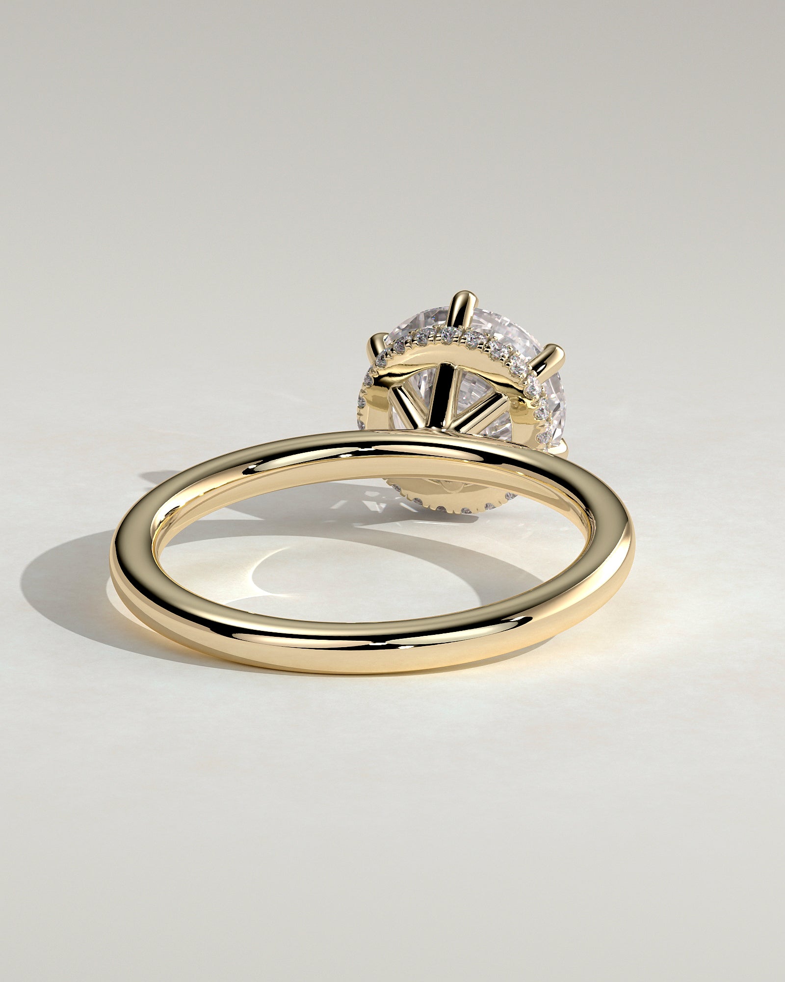 Round Hidden Halo Lab Grown Diamond Engagement Ring