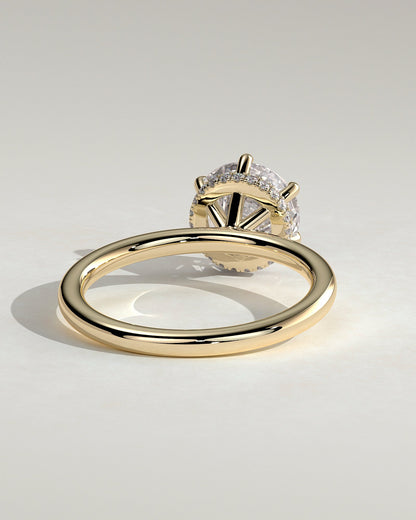 Round Hidden Halo Lab Grown Diamond Engagement Ring
