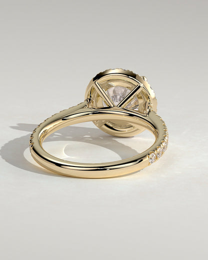 Round Pave & Halo Lab Grown Diamond Engagement Ring