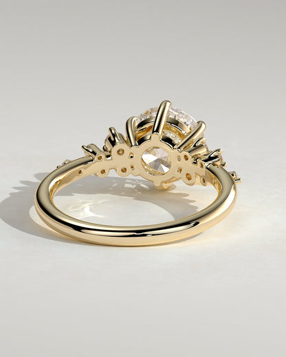 Round Cluster Lab Grown Diamond Engagement Ring