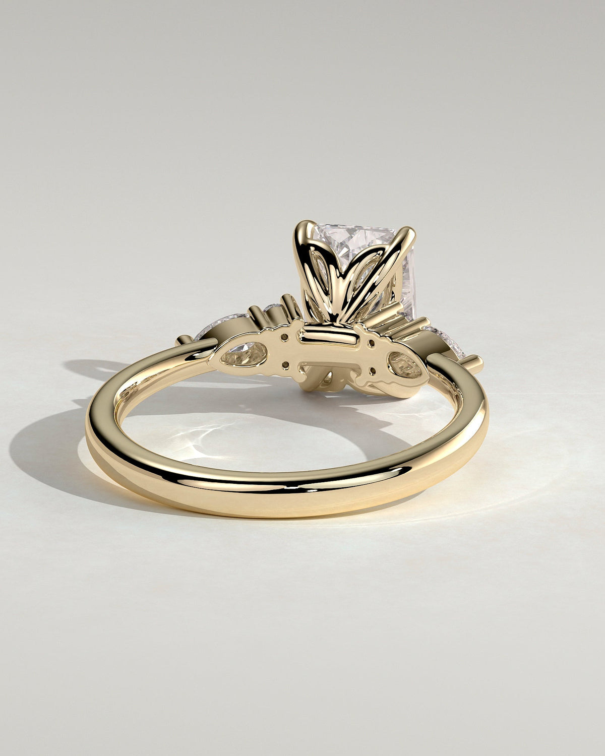 Radiant Cluster Lab Grown Diamond Engagement Ring