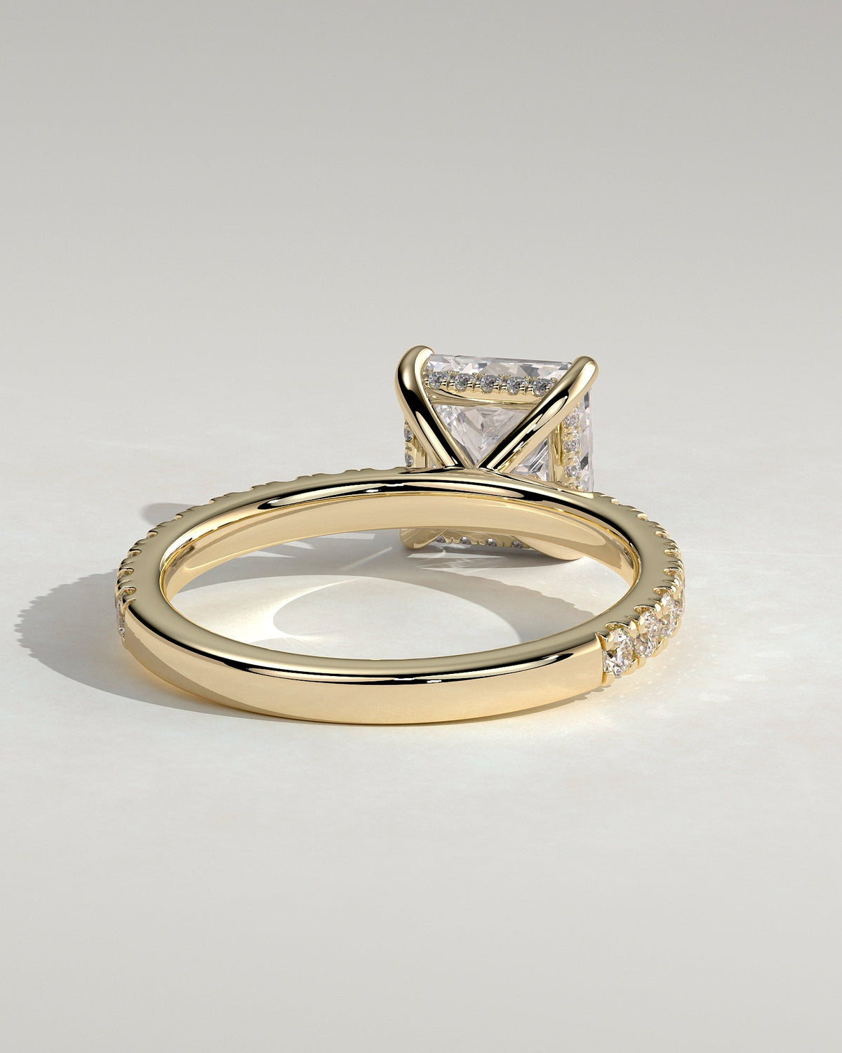 Princess Hidden Halo and Pave Lab Grown Diamond Engagement Ring