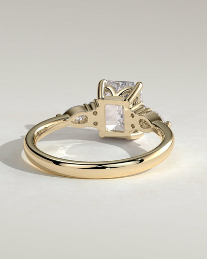 Emerald Cluster Lab Grown Diamond Engagement Ring