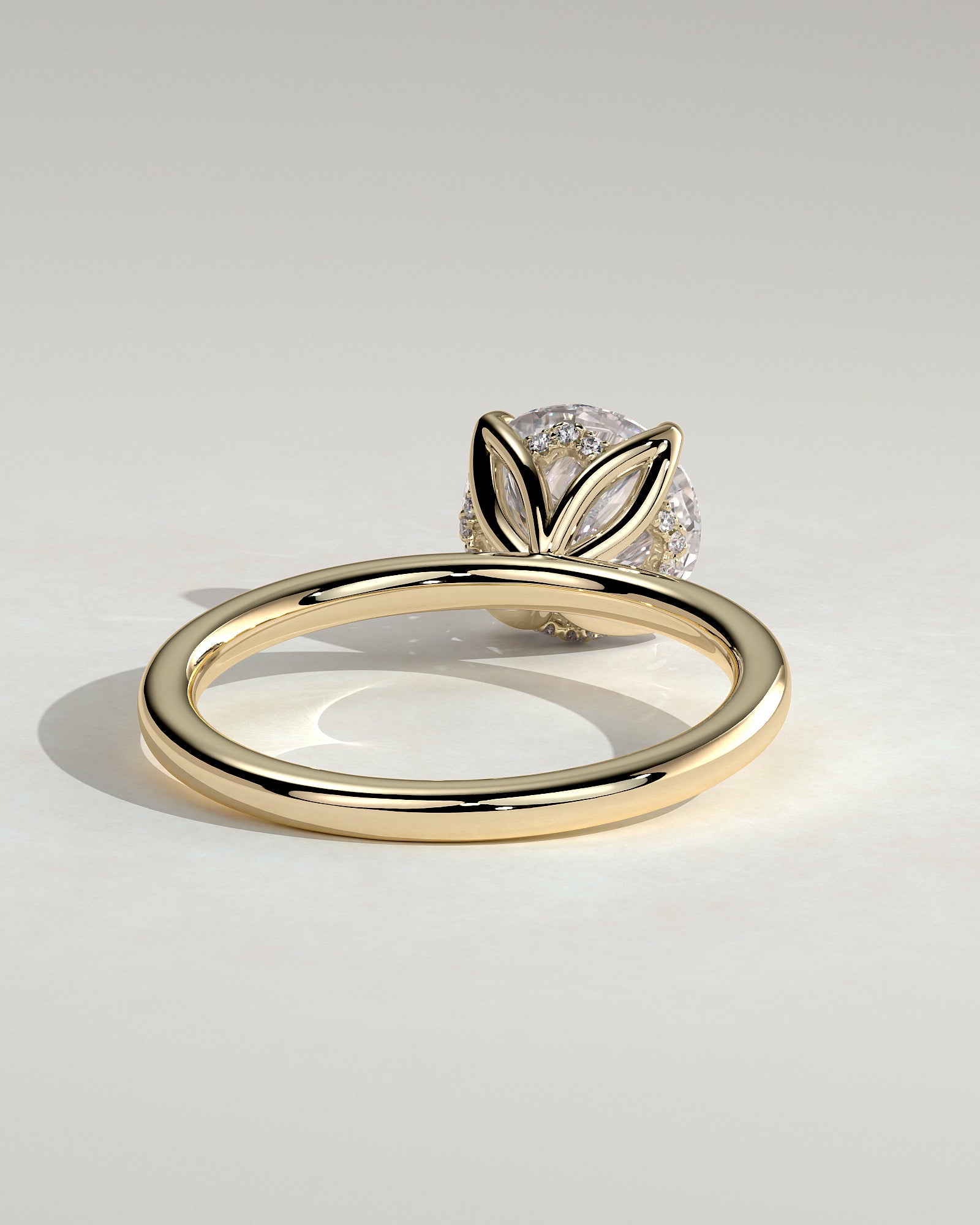 Round Hidden Halo Lab Grown Diamond Engagement Ring