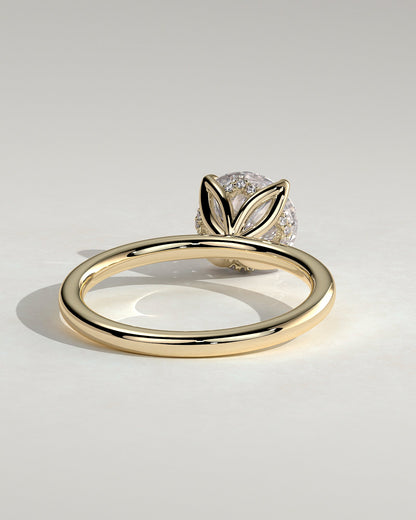 Round Hidden Halo Lab Grown Diamond Engagement Ring