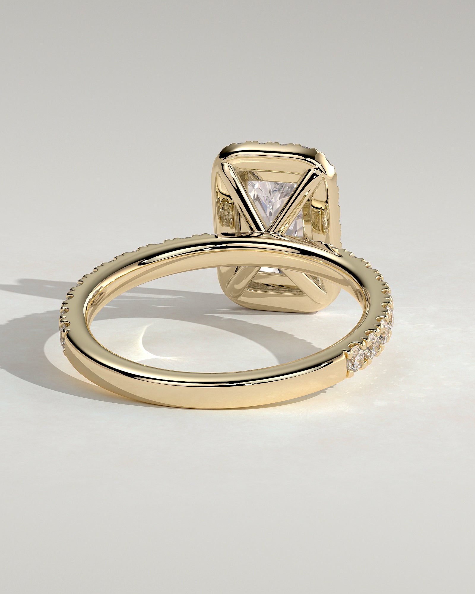 Radiant Halo and Pave Lab Grown Diamond Engagement Ring
