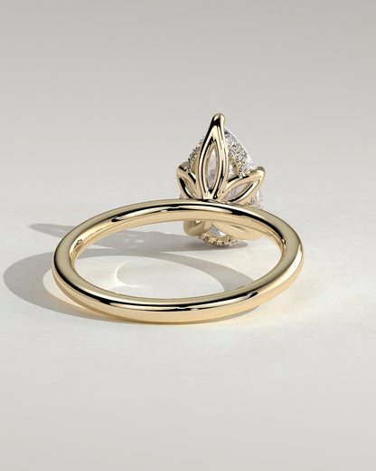 Pear Hidden Halo Lab Grown Diamond Engagement Ring