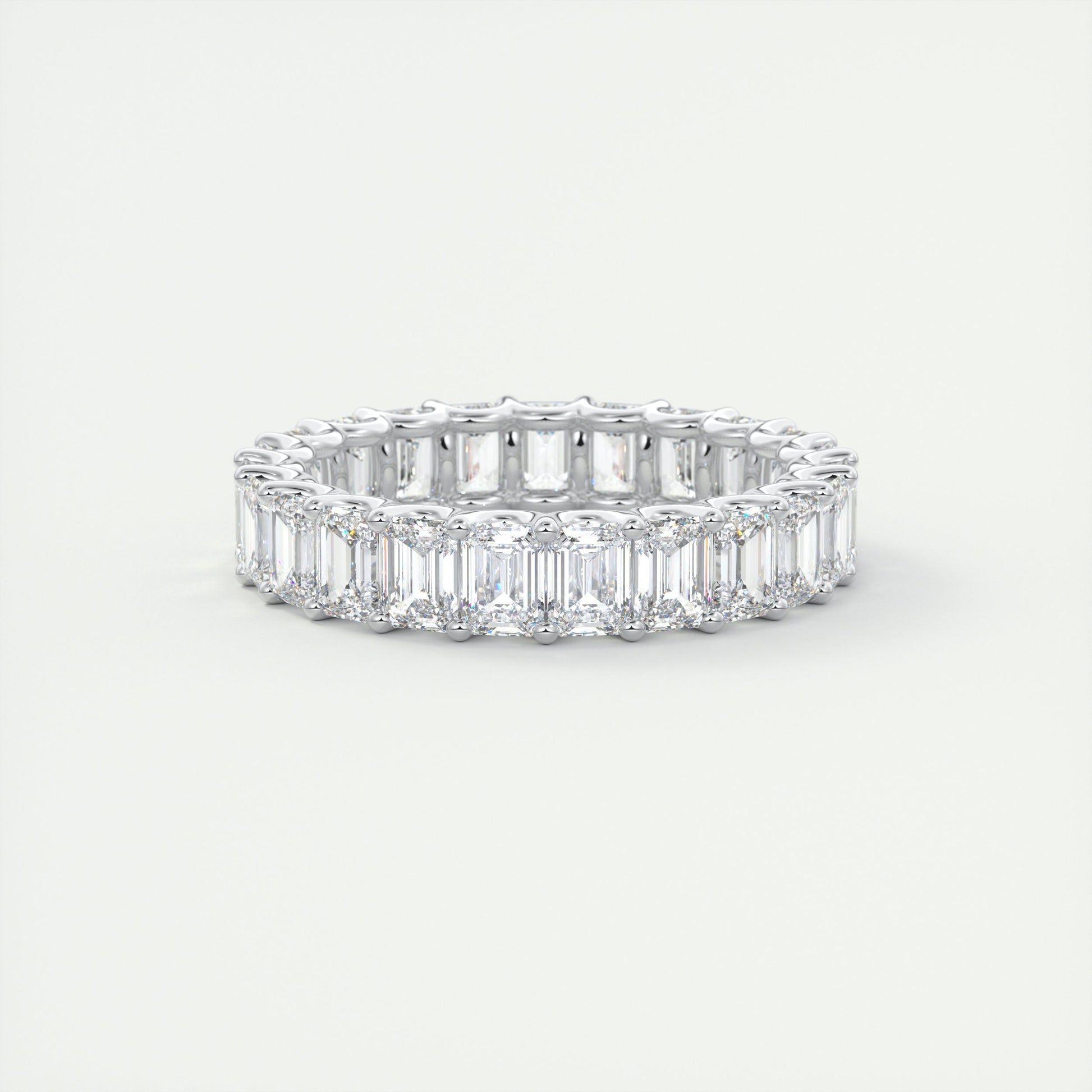 4.60 Emerald Cut Full Eternity Moissanite Bridal Wedding Band 1