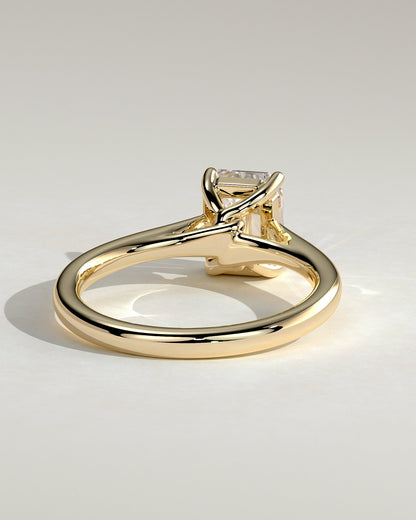 Emerald Solitaire & Cathedral Lab Grown Diamond Engagement Ring