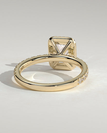 Emerald Halo and Pave Lab Grown Diamond Engagement Ring